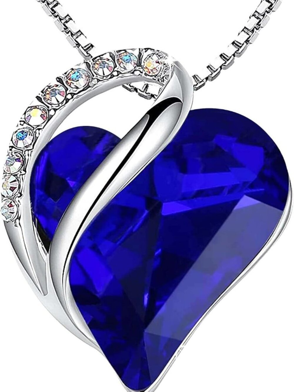 Infinity Love Birthstone Heart Crystal Pendant Necklace - Adjustable 18" Jewelry